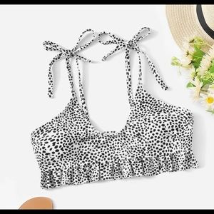 Poka dot print bikini top